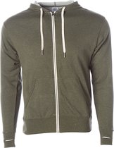 Unisex Zipped Hoodie 'French Terry' met capuchon Olive - XXL