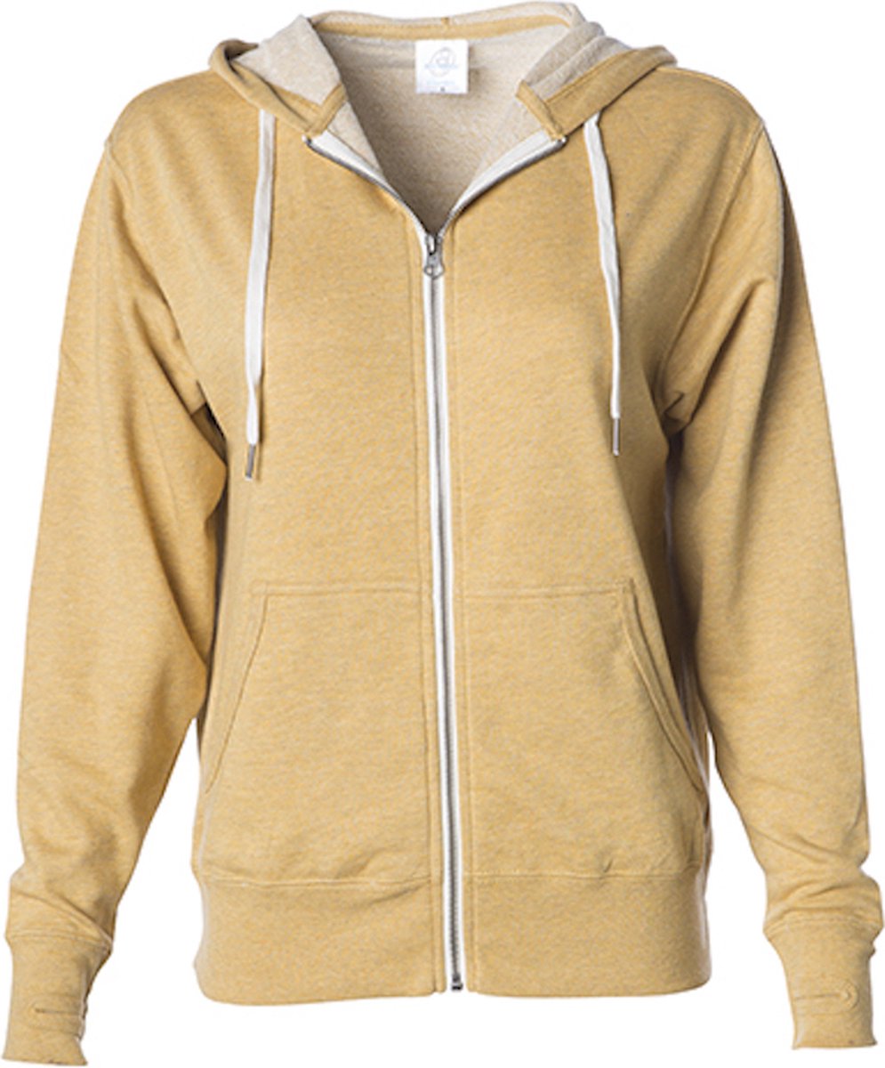 Unisex Zipped Hoodie ‘French Terry’ met capuchon Golden Wheat Heather