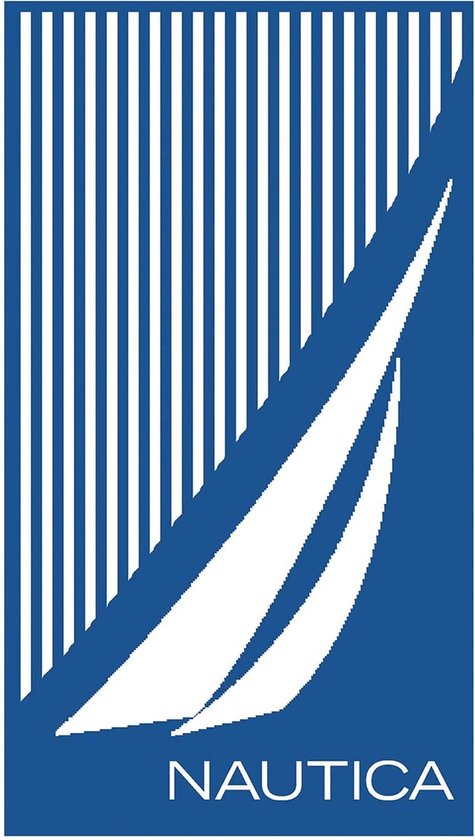 Nautica - Blue Stripe Stripe Strandlaken - Strand Handdoek - 100% Badstof Katoen - 90x180 cm - Blauw