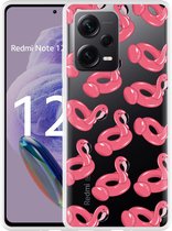 Cazy Hoesje geschikt voor Xiaomi Redmi Note 12 Pro+ 5G Inflatable Flamingos