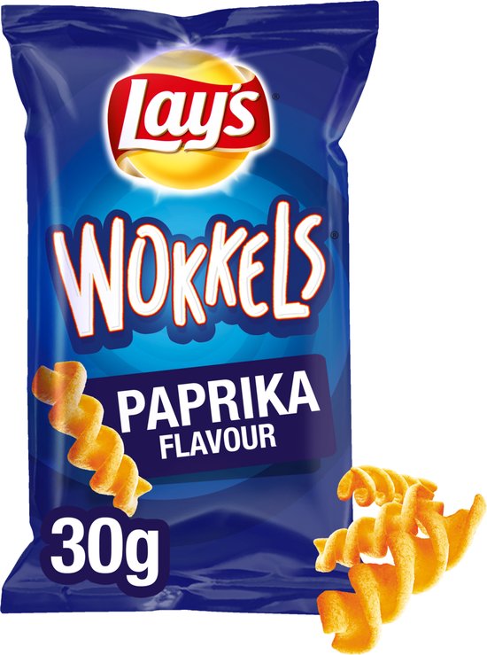 Lay's Wokkels Paprika Chips 24 x 30 gram bol