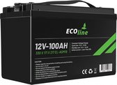 EcoLine - Batterie AGM 12V 100AH ​​- 100000mAh VRLA - 330 x 171 x 217 - Batterie à décharge profonde
