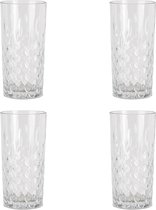 HAES DECO - Waterglas, Drinkglas set van 4 glazen - inhoud glas 300 ml - formaat glas Ø 7x14 cm - Waterglazen, Drinkglazen