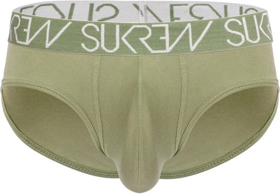 Sukrew Apex Slip Khaki - Maat XS - Herenondergoed - Mannen Slip - Grote pouch