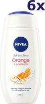 6x Nivea Douchegel - Orange & Avocado Oil 250 ml