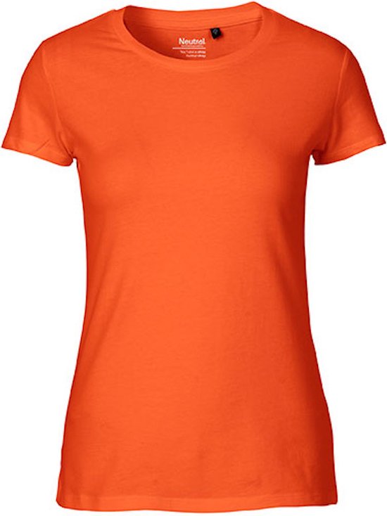 Fairtrade Ladies Fit T-Shirt met ronde hals Orange - XS