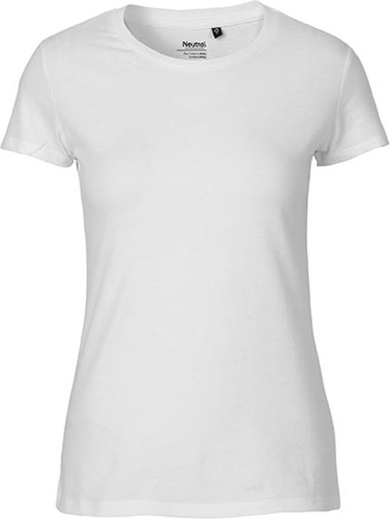 Fairtrade Ladies Fit T-Shirt met ronde hals White - XXL