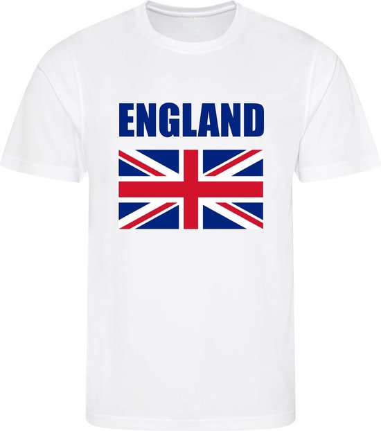 WK - Engeland - England - T-shirt Wit - Voetbalshirt - Maat: 146/152 (L) - 11-12 jaar - Landen shirts