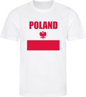 WK - Polen - Poland - Polska - T-shirt Wit - Voetbalshirt - Maat: 146/152 (L) - 11-12 jaar - Landen shirts