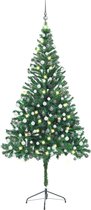 vidaXL - Kunstkerstboom - met - verlichting - en - kerstballen - 910 - takken - 210 - cm