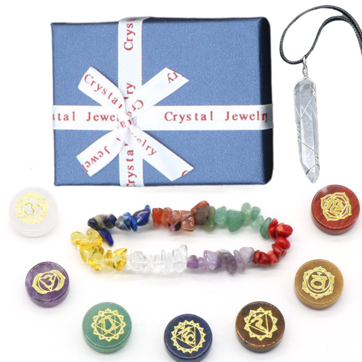 AB India Crafts 7 chakra rozenkwarts edelstenen armband in