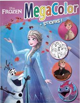 Disney Frozen - kleurboek met stickers - megacolor +/- 130 kleurplaten - Anna - Elsa - Christof - prinsessen - kado - cadeau - verjaardag