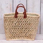 Ibiza Style Boodschappentas - Mandtas - Boodschappenmand - Strandtas - Gevlochten natuurlijke Fairtrade tas