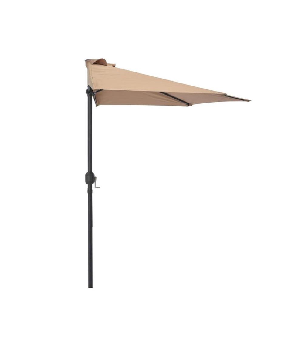 Premium Half Balkon Parasol Met Paal Taupe 270x135cm