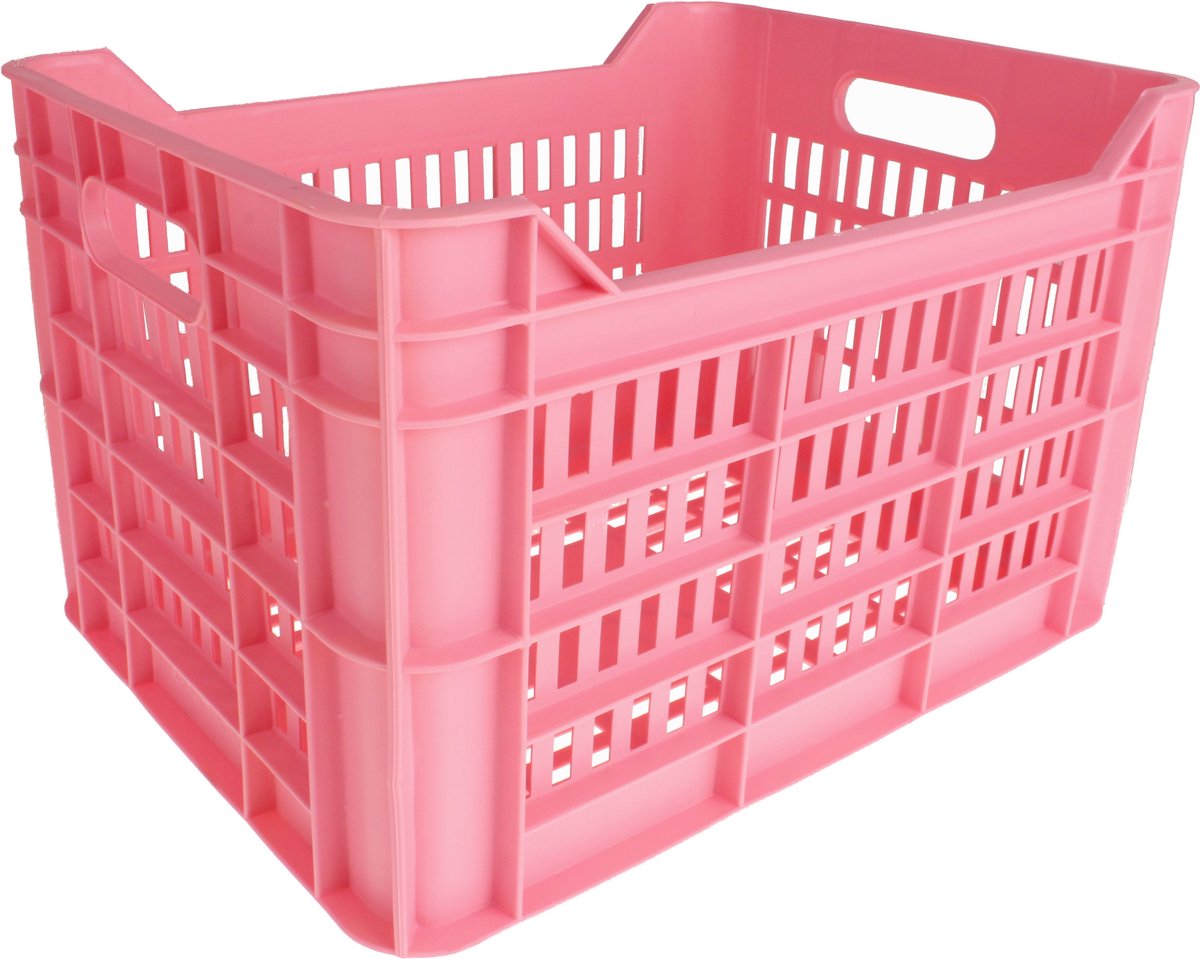 AMIGO Fietskrat 30 Liter - Kunststof - Roze