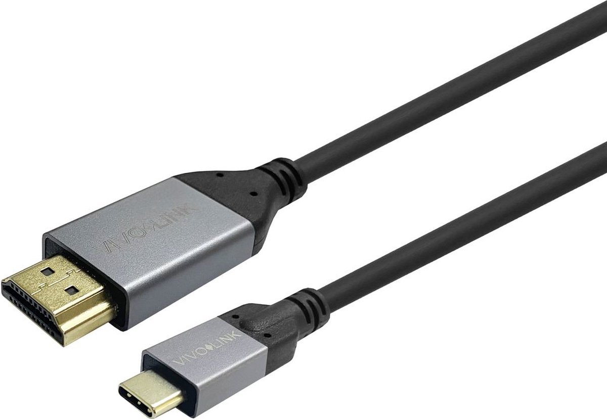 Vivolink PROUSBCHDMIMM7.5 tussenstuk voor kabels USB C HDMI Zwart