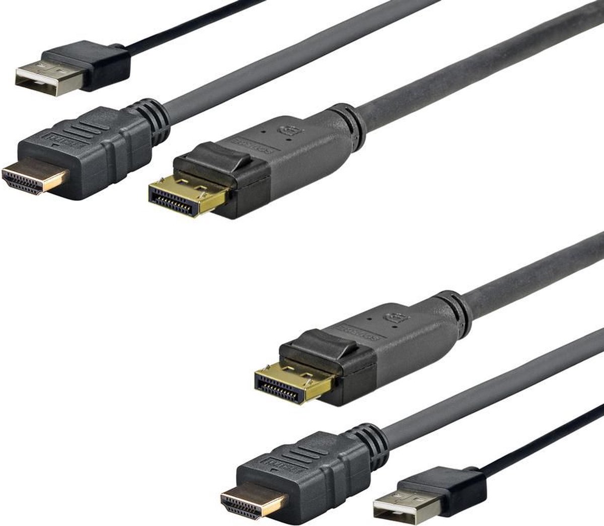 Vivolink PROHDMIUSBDP5 video kabel adapter 5 m DisplayPort HDMI + USB Zwart
