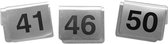 Tafelnummers set 41-50 - RVS bordjes met tafelnummers 41 t/m 50