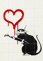 IXXI Love Rat - Banksy - Wanddecoratie - 140 x 100 cm