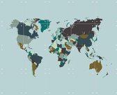 IXXI World Map Mosaic Winter - Wanddecoratie - Abstract - 100 x 80 cm