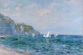 IXXI Cliffs and Sailboats at Pourville - Claude Monet - Wanddecoratie - 120 x 180 cm