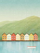IXXI Colorful Houses - Bergen - Wanddecoratie - 80 x 60 cm
