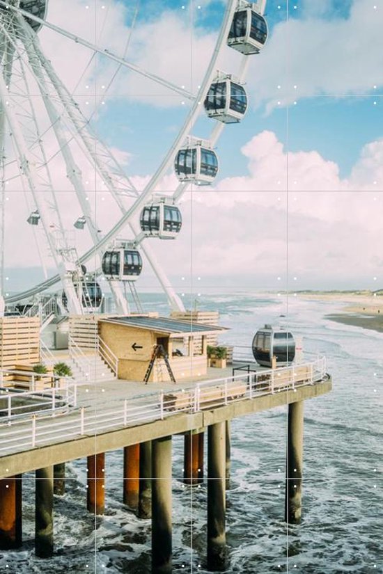 IXXI Scheveningen Ferris Wheel - Wanddecoratie - Fotografie - 80 x 120 cm