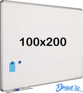 Tableau blanc 100x200 cm - Acier émaillé - Magnétique - Tableau magnétique - Tableau mémo - Tableau de planification - Tableau noir - avec kit de montage