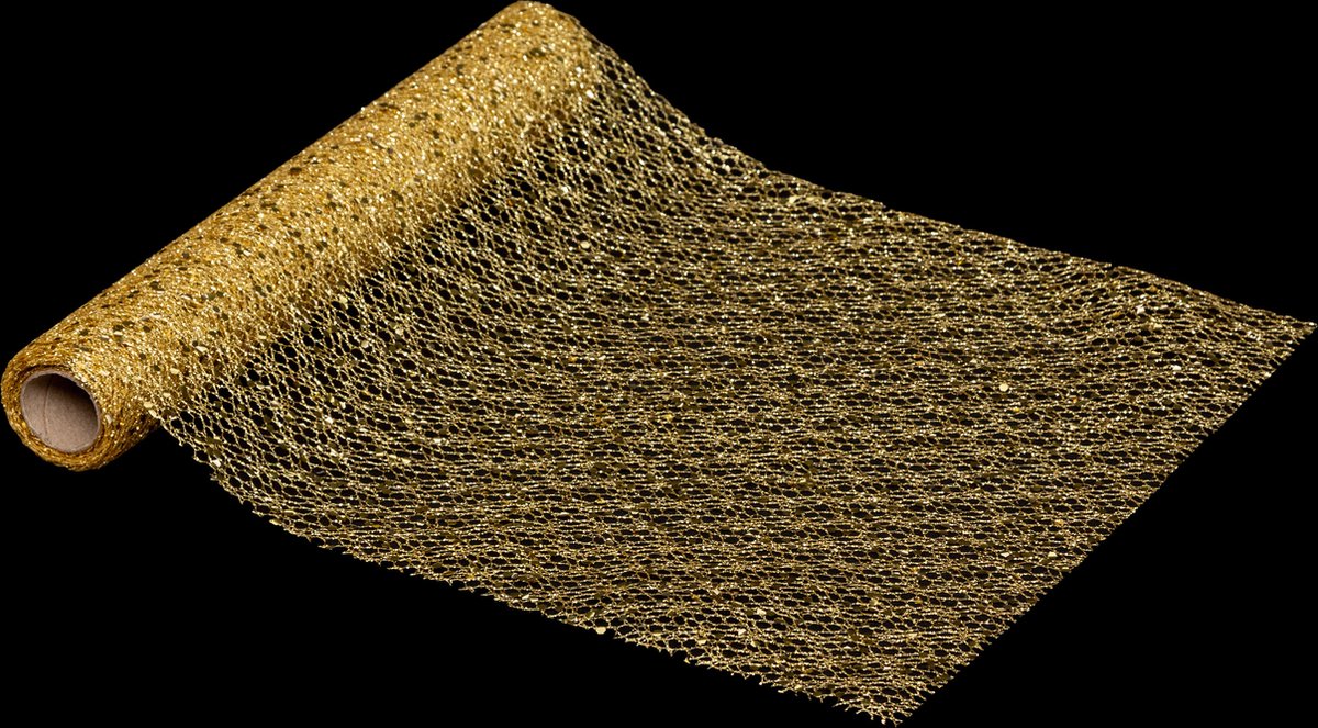 Atmosphera tafelloper - goud pailletten stof - 28 x 300 cm