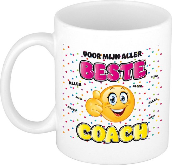 Bellatio Decorations cadeau mok voor coach - grappig - keramiek - 300 ml - beste coach