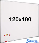 Whiteboard 120x180 cm - Gelakt staal - Magnetisch - Magneetbord - Memobord - Planbord - Schoolbord - inclusief montageset