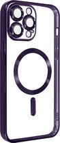 MagSafe Case Geschikt voor Apple iPhone 13 Pro Siliconen Bescherming Camera Chroom Paars