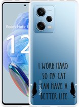 Cazy Hoesje geschikt voor Xiaomi Redmi Note 12 Pro 5G Royalty Cat Zwart