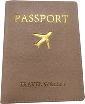 Paspoorthoesje CANCUN - Brons / Champagne / Taupe / Goud kleur - 10 x 13 cm - Paspoort - Paspoorthoes - Vakantie - Reizen - Reisdocumenten - Travel Wallet