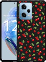 Cazy Hoesje Zwart geschikt voor Xiaomi Redmi Note 12 Pro 5G Kersen