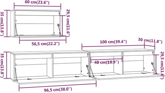 vidaXL - Tv-meubelen - 3 - st - massief - grenenhout - honingbruin