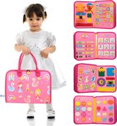 Qualitá® Montessori Speelgoed Roze - Sensorisch Speelgoed - Activiteitenbord - Busy Board - Montessori voor thuis - Educatief