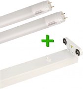 LED TL verlichting 60 cm | IP20 armatuur incl. 2 LED TL buizen | Koppelbaar | 2 x 9 watt | 6000K neutraal wit | 860
