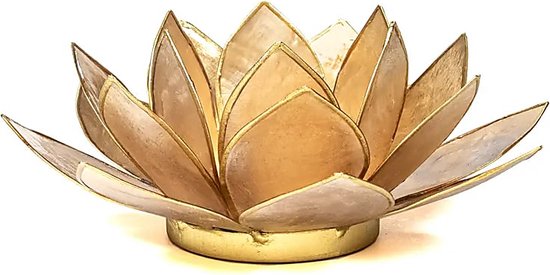 Lotus sfeerlicht smoked goudkleurige rand - 13,5cm