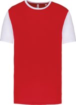 Tweekleurig herenshirt jersey met korte mouwen 'Proact' Red/White - 3XL