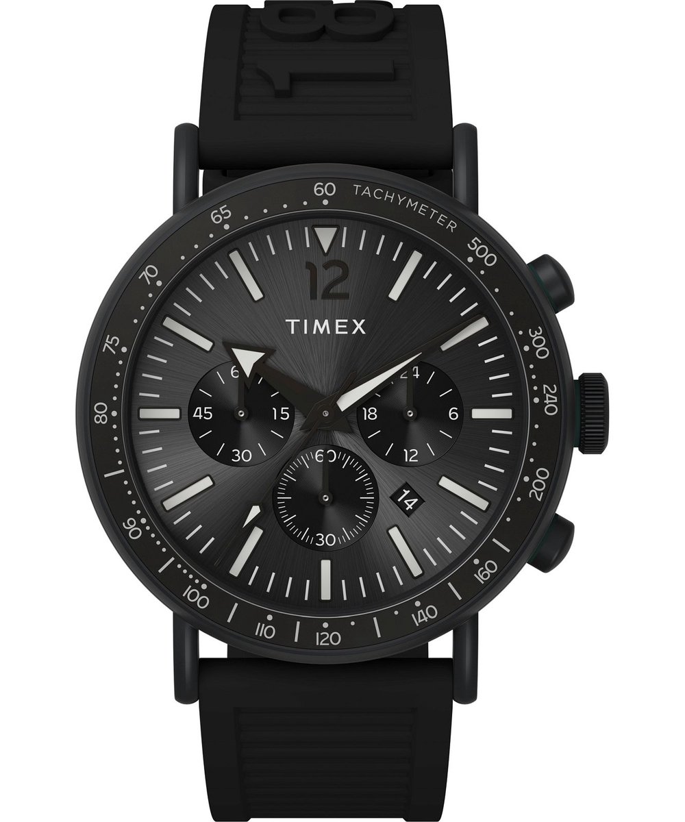 Timex Standard Chrono TW2V71900 Horloge - Kunststof - Zwart - Ø 42 mm