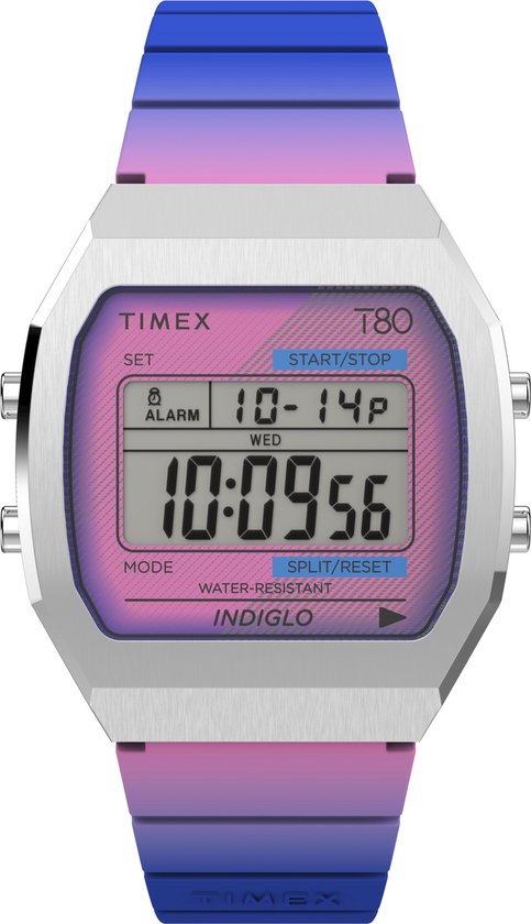Timex T80 TW2V74600 Horloge - Kunststof - Paars - Ø 40 mm