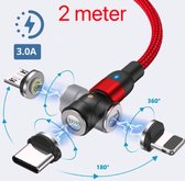 Femur 3-in-1 magnetische oplaadkabel – 2 Meter - USB-A naar Lightning – USB-A naar USB-C – USB-A naar Micro USB – Samsung apparaten – Apple apparaten – IPhone - Universeel – Flexibel - Extra Stevig