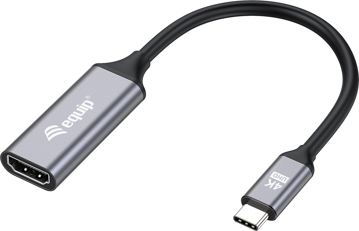 Equip 133491 video kabel adapter 0,15 meter USB Type-C HDMI Zwart, Grijs