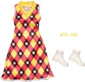 Vêtements Barbie - Robe jaune/rose, Chaussures pour femmes Witte et lunettes de soleil - Accessoires de vêtements pour bébé