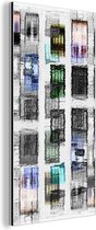 Décoration murale Métal - Peinture Aluminium Industriel - Portes - Coloré - Abstrait - 80x160 cm - Dibond - Photo sur aluminium - Décoration murale industrielle - Pour le salon/chambre