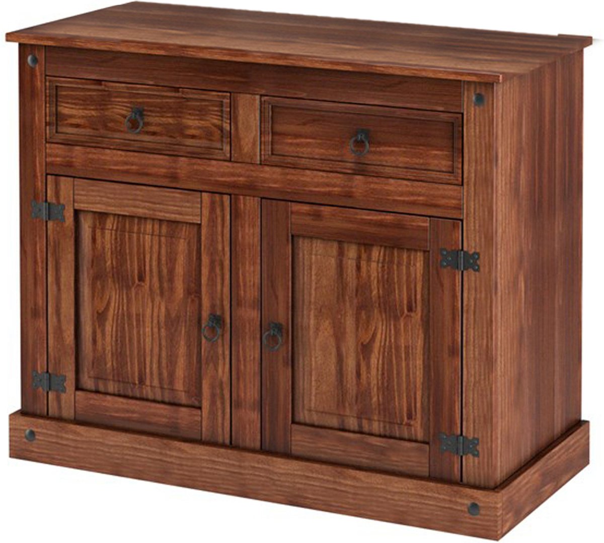 Mexico-Dressoir - 2-deurs 2-laden - Donker Grenen