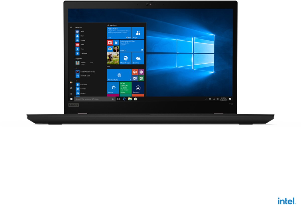 Lenovo ThinkPad T15 Gen 2 Intel® Core™ i5 i5-1135G7 Laptop 39,6 cm (15.6") Full HD 8 GB DDR4-SDRAM 256 GB SSD Wi-Fi 6 (802.11ax) Windows 11 Belgisch Zwart