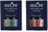 Herome Take Away Nail Colours Coastal Breeze Collection - 5 Colours + Base Coat - 6 x 4 ml