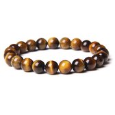 Bixorp Gems Bracelet en pierres précieuses en œil de tigre - Bracelets de perles de pierres précieuses polies - 17 cm